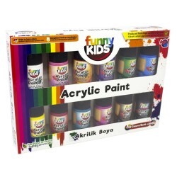 Funny Kids Akrilik Boya 12 Renk x 20 ml Set - 1