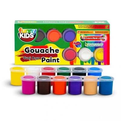 Funny Kids Guaj Boya 12 Renk x 25 ml Set - 1