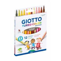 Giotto Turbo Color Skin Tones Keçeli Kalem 12'li Ten Renkleri - 1