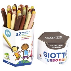 Giotto Turbo Color Skin Tones Keçeli Kalem 32'li Pot Ten Renkleri - 1