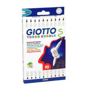 Giotto Turbo Dobble - Çift Uçlu Keçeli Kalem 10 Renk - 1