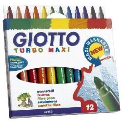 Giotto Turbo Maxi Kalın Uçlu Keçeli Boya Kalemi 12 Renk - 1