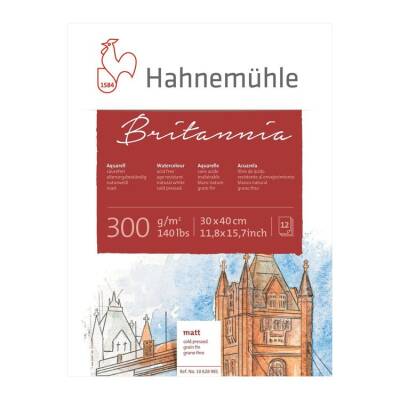 Hahnemühle Britannia Matt Suluboya Blok 30x40 cm. 300 gr. 12 yp. - 1
