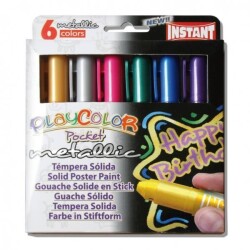 Instant Playcolor Pocket Metallic Solid Poster Paint (Jel Guaj Boya) 6 Metalik Renk - 1