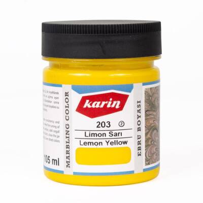 Karin Geleneksel Ebru Boyası 203 LİMON SARI 105 ml - 1