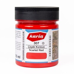 Karin Geleneksel Ebru Boyası 307 ÇİÇEK KIRMIZI 105 ml - 1