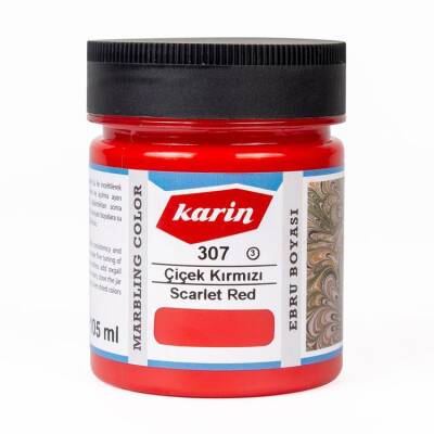 Karin Geleneksel Ebru Boyası 307 ÇİÇEK KIRMIZI 105 ml - 1