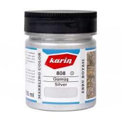 Karin Geleneksel Ebru Boyası 808 GÜMÜŞ 105 ml - 1