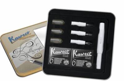 Kaweco Kaligrafi Dolma Kalem Seti 4 Farklı Uç Beyaz 10000232 - 1