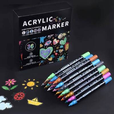 Keep Smiling Çift Uçlu Akrilik Marker 36 Renk - 1