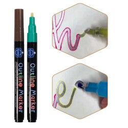 Keep Smiling Outline Marker Dekoratif Kalem Seti 1 mm 10 Renk - 4