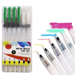 Keep Smiling Water Brush Pen Set 6'lı Su Hazneli Fırça Seti - 1