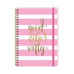 Keskin Color Daily Notes Sert Kapak Spiralli Defter A5 80 yp Çizgili - Muse Good Vibes Only - 1