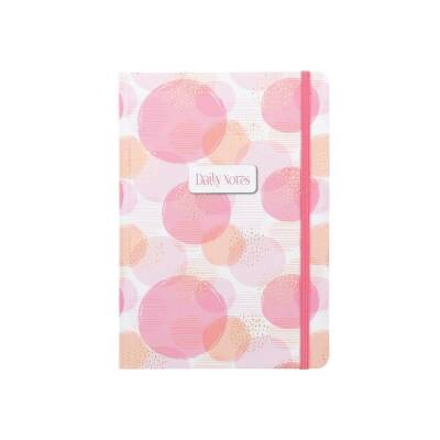 Keskin Color Dialy Notes A5 Yaldızlı Sert Kapak Defter 80 yp Çizgili Bubbles Pembe - 1