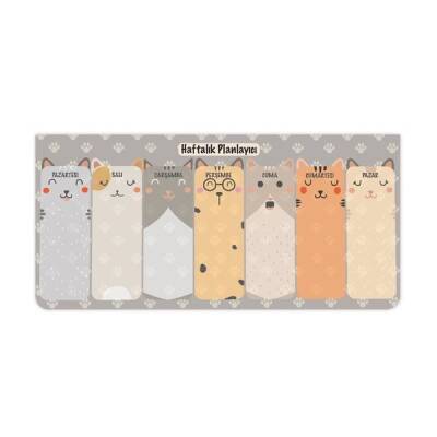 Keskin Color Haftalık Planner Blok 12x26 cm - Kedi - 1