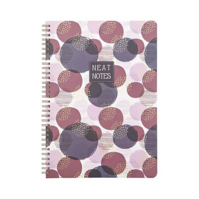 Keskin Color Neat Notes 20x28 Spiralli Defter 100 yp Çizgili Bubbles Mor - 1