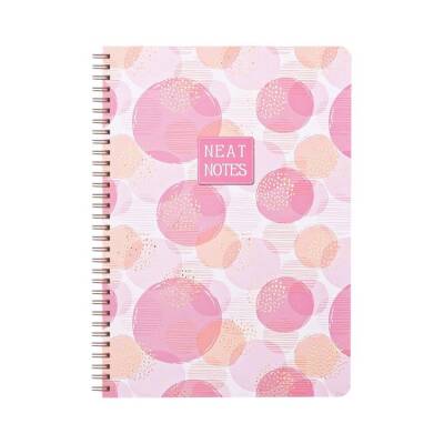 Keskin Color Neat Notes 20x28 Spiralli Defter 100 yp Çizgili Bubbles Pembe - 1