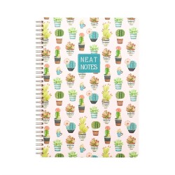 Keskin Color Neat Notes 20x28 Spiralli Defter 100 yp Çizgili Cactus Love Pembe - 1