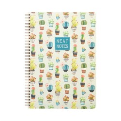 Keskin Color Neat Notes 20x28 Spiralli Defter 100 yp Çizgili Cactus Love Yeşil - 1