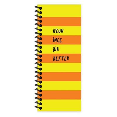 Keskin Color Uzun İnce Bi Defter Sert Kapak Spiralli 8x21 cm 140 yp Çizgisiz Turuncu - 1