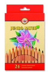 Koh-i Noor Jumbo Natur Kalın Kuru Boya Kalemi 24 Renk - 1