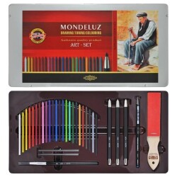 Koh-i Noor Mondeluz Aquarell Art Set 32 Parça Sulandırılabilir Resim Seti Metal Kutu - 1