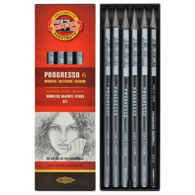 Koh-i Noor Progresso Ağaçsız Grafit Füzen Kalem 6'lı SET - 1