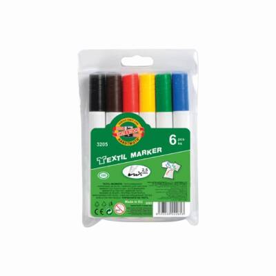 Koh-i Noor Textile Marker Kalın Uçlu Kumaş Boyama Kalemi 6 Renk 3205 - 1