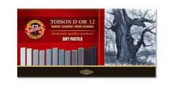Koh-i Noor Toison D'or Soft Pastel Boya GRİ TONLAR 12 Renk (KÖŞELİ) - 1