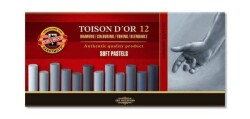 Koh-i Noor Toison D'or Soft Pastel Boya GRİ TONLAR 12 Renk - 1