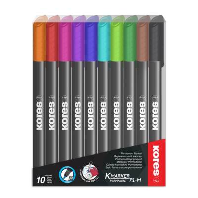 Kores K-Marker Permanent P1-M Asetat Kalemi 10 Renk Set - 2