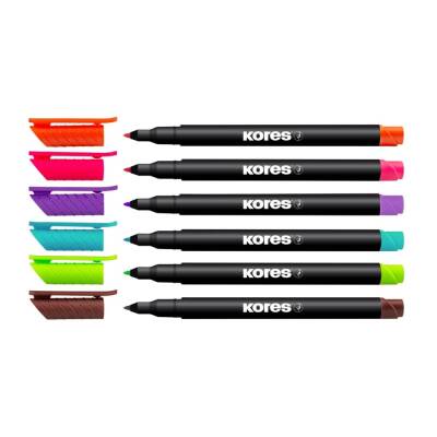Kores K-Marker Permanent P1-M Asetat Kalemi 6 Renk Set - 1