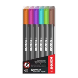 Kores K-Marker Permanent P1-M Asetat Kalemi 6 Renk Set - 2