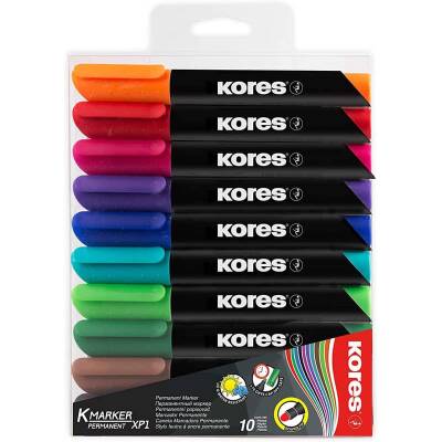 Kores K-Marker XP1 Permanent Marker Yuvarlak Uç 10 Renk - 1