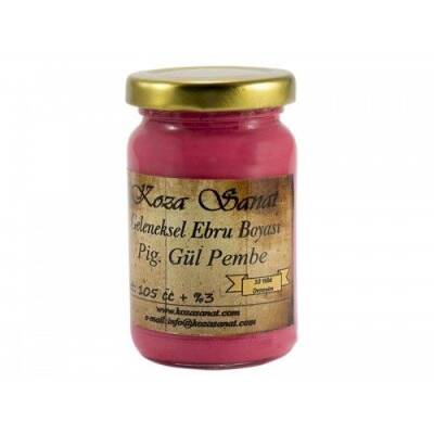 Koza GELENEKSEL Ebru Boyası 105 cc. Pigment Gülpembe - 1