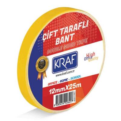 Kraf Çift Taraflı Bant 12 mm x 25 mt - 1