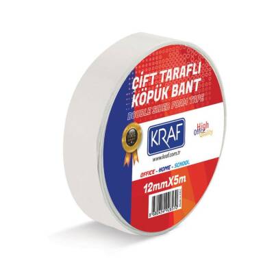 Kraf Çift Taraflı Köpük Bant 12 mm x 5 mt - 1