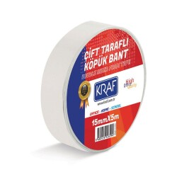 Kraf Çift Taraflı Köpük Bant 15 mm x 5 mt - 1