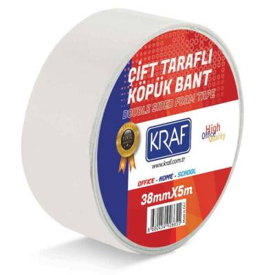 Kraf Çift Taraflı Köpük Bant 38 mm x 5 mt - 1