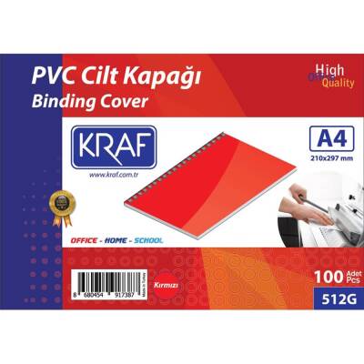 Kraf Cilt Kapağı A4 Opak Kırmızı 160 mic. 100'lü - 1