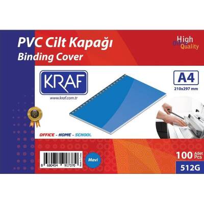 Kraf Cilt Kapağı A4 Opak Mavi 160 mic. 100'lü - 1