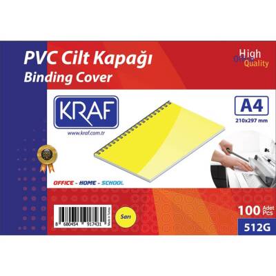 Kraf Cilt Kapağı A4 Opak Sarı 160 mic. 100'lü - 1