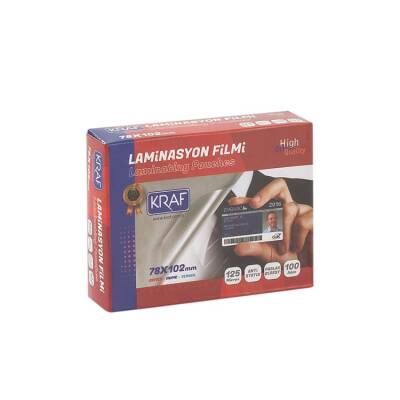 Kraf Laminasyon Filmi 78x102 mm 125 Micron 100'lü - 1