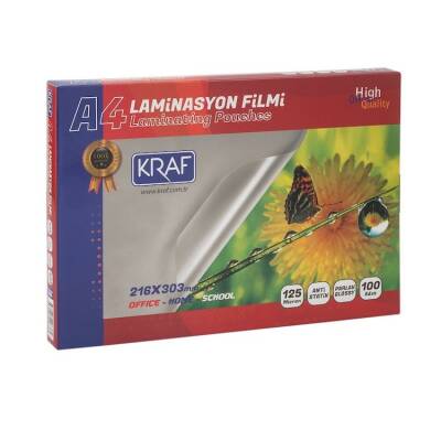 Kraf Laminasyon Filmi Parlak A4 125 Micron 100'lü - 1