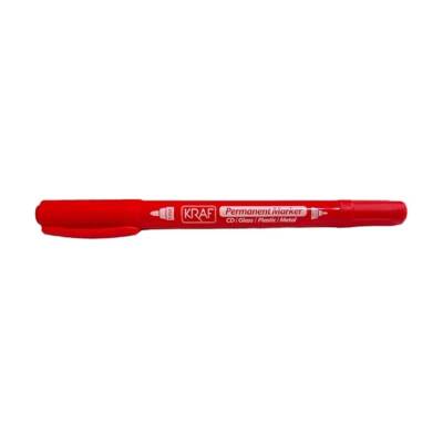 Kraf Permanent Marker Çift Uçlu Asetat Kalemi 250G Kırmızı - 1