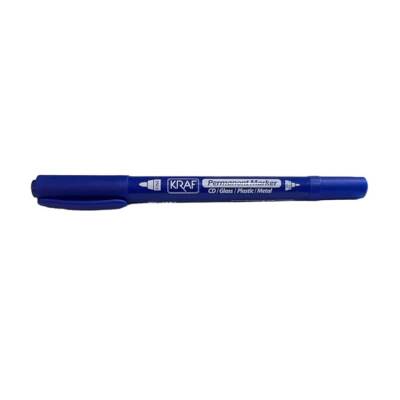 Kraf Permanent Marker Çift Uçlu Asetat Kalemi 250G Mavi - 1