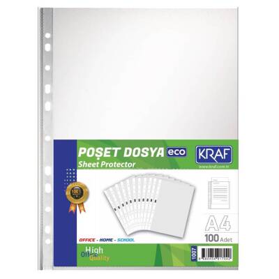 Kraf Poşet Dosya A4 Eco 100'lü Paket - 1