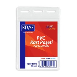 Kraf PVC Kart Poşeti Dikey 115x145 mm 1 Adet - 1