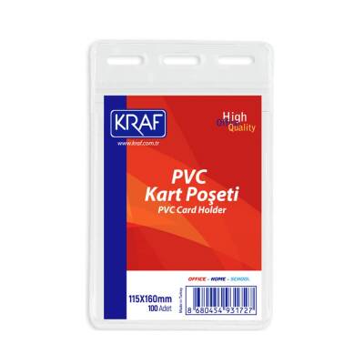 Kraf PVC Kart Poşeti Dikey 115x160 mm 100'lü Paket - 1