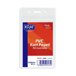 Kraf PVC Kart Poşeti Dikey 65x95 mm 100'lü Paket - 1